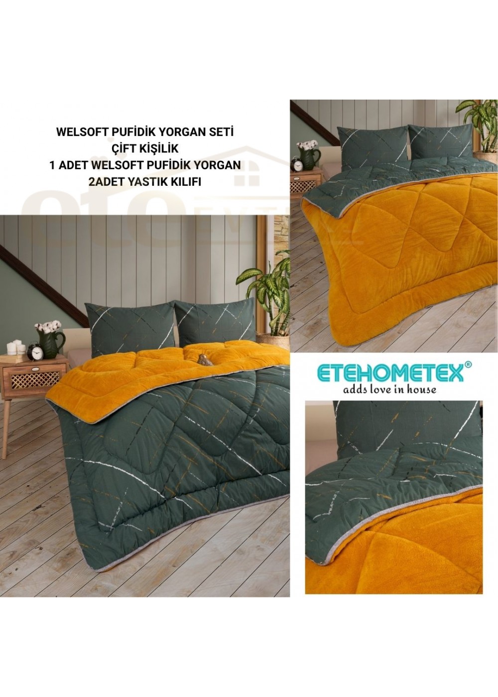 ETE HOMETEX ÇİFT KİŞİLİK LÜX WELSOFT YORGAN 195X215CM YANSIMA HARDAL 8696474231870 ETE HOMETEX ÇİFT KİŞİLİK LÜX WELSOFT YORGAN 195X215CM YANSIMA HARDAL 8696474231870